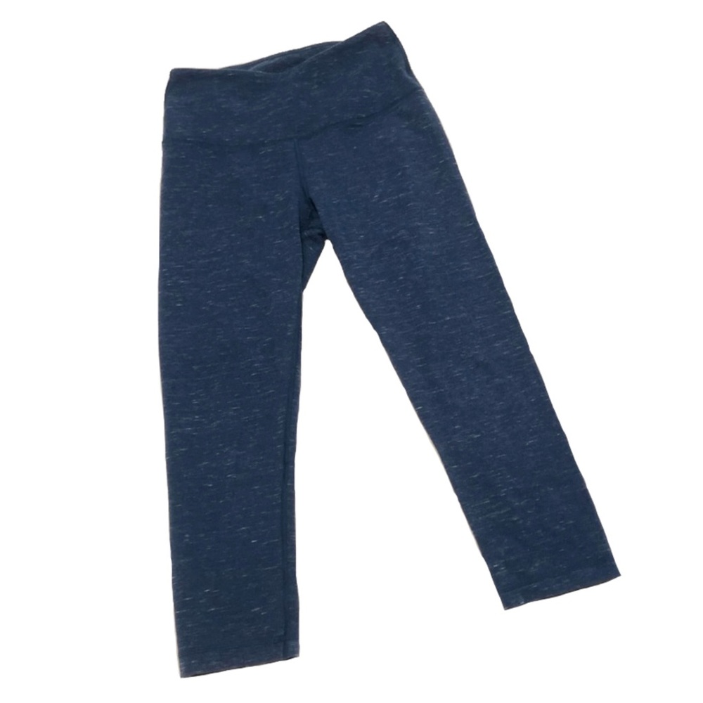 90 Degree Blue Cotton Blend Cropped Leggings